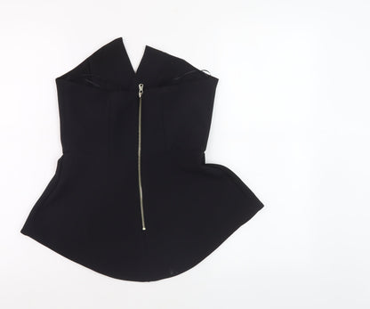 Womens UK Size 10 River Island Black Wrap Blouse