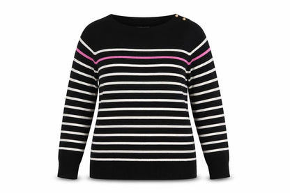 Catherine Malandrino Women's Black Striped Jumper M