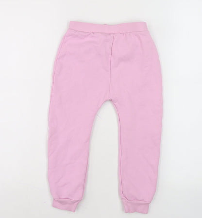 George Girls Pink Jogger Trousers 4-5 Years Disney Design