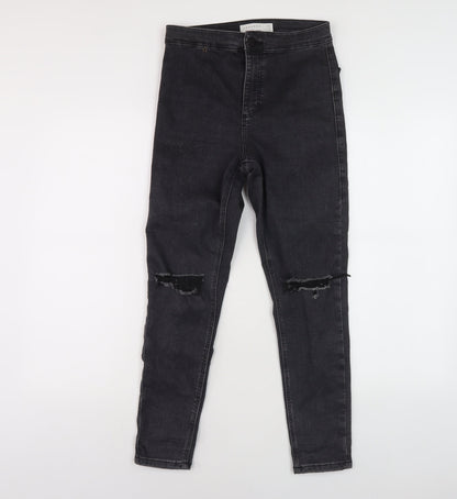 Unisex Adultss UK Size 28 Topshop Regular Fit Skinny Black Jeans