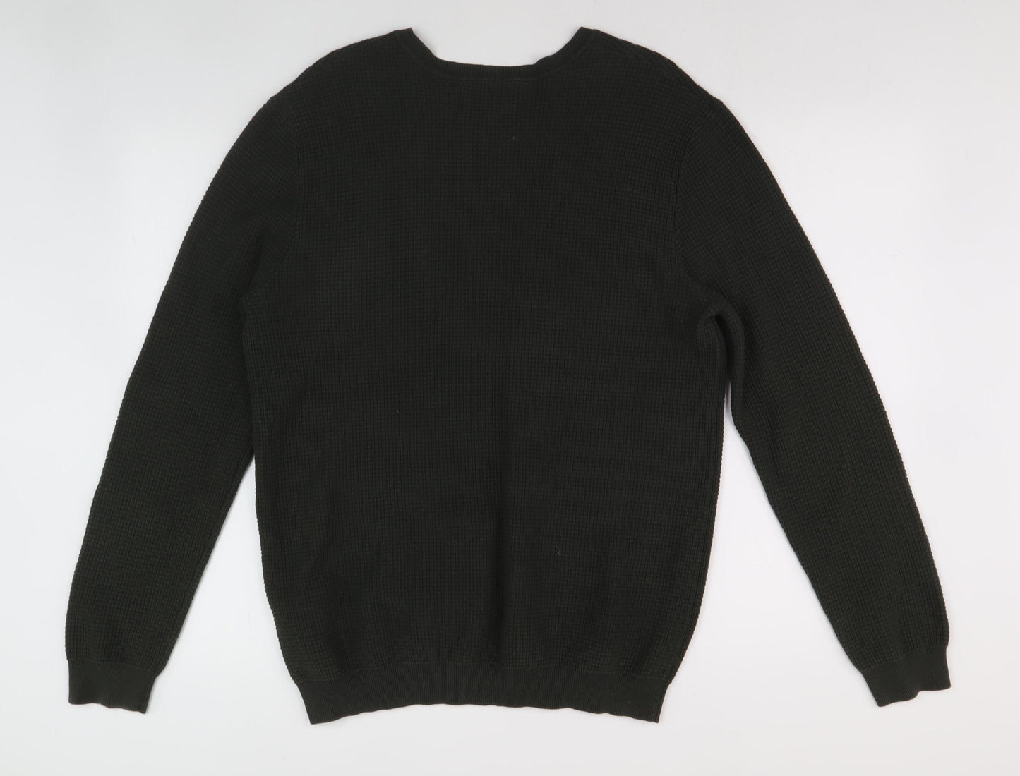 Jasper Conran Men's Black Pullover Jumper, Size L, Classic Waffle Knit