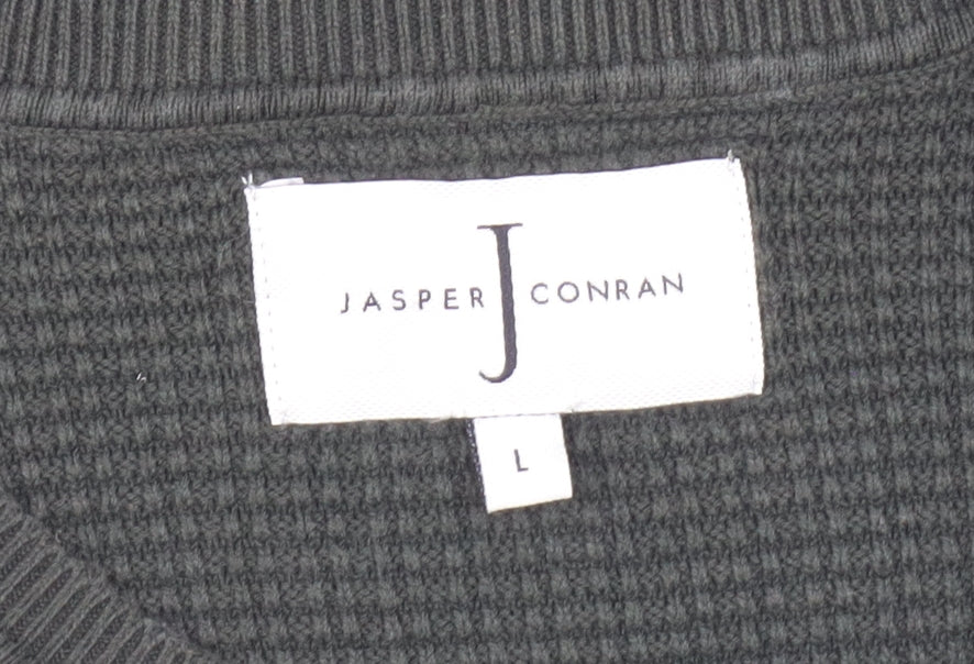 Jasper Conran Men's Black Pullover Jumper, Size L, Classic Waffle Knit