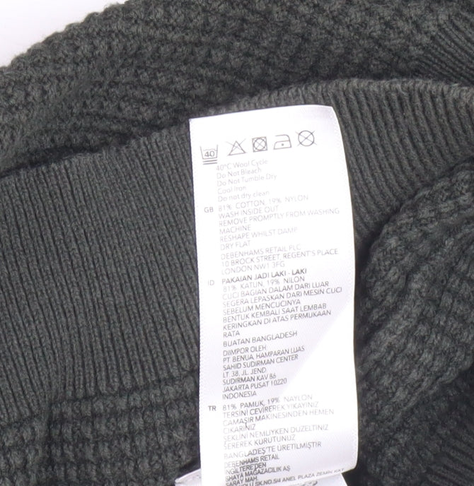 Jasper Conran Men's Black Pullover Jumper, Size L, Classic Waffle Knit