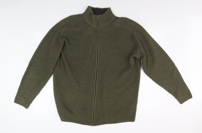 EWM Men's Green Full Zip Jumper, Size L