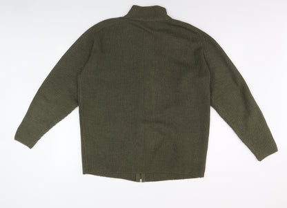 EWM Men's Green Full Zip Jumper, Size L