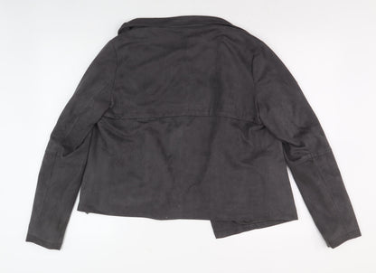 Womens UK Size 12 Red Herring Grey Biker Coat