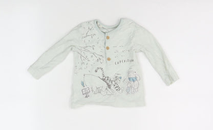 Disney Unisex Baby Blue T-Shirt 3-6M - Cute Pooh Graphic