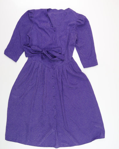 Yessica Purple Polka Dot Women's Dress Size 12