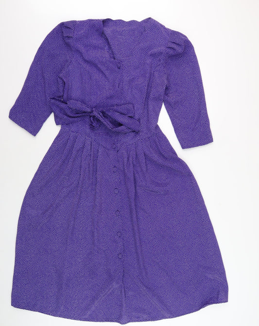 Yessica Purple Polka Dot Women's Dress Size 12
