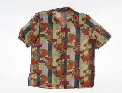Women's Multicoloured Patchwork Blouse, Size 18