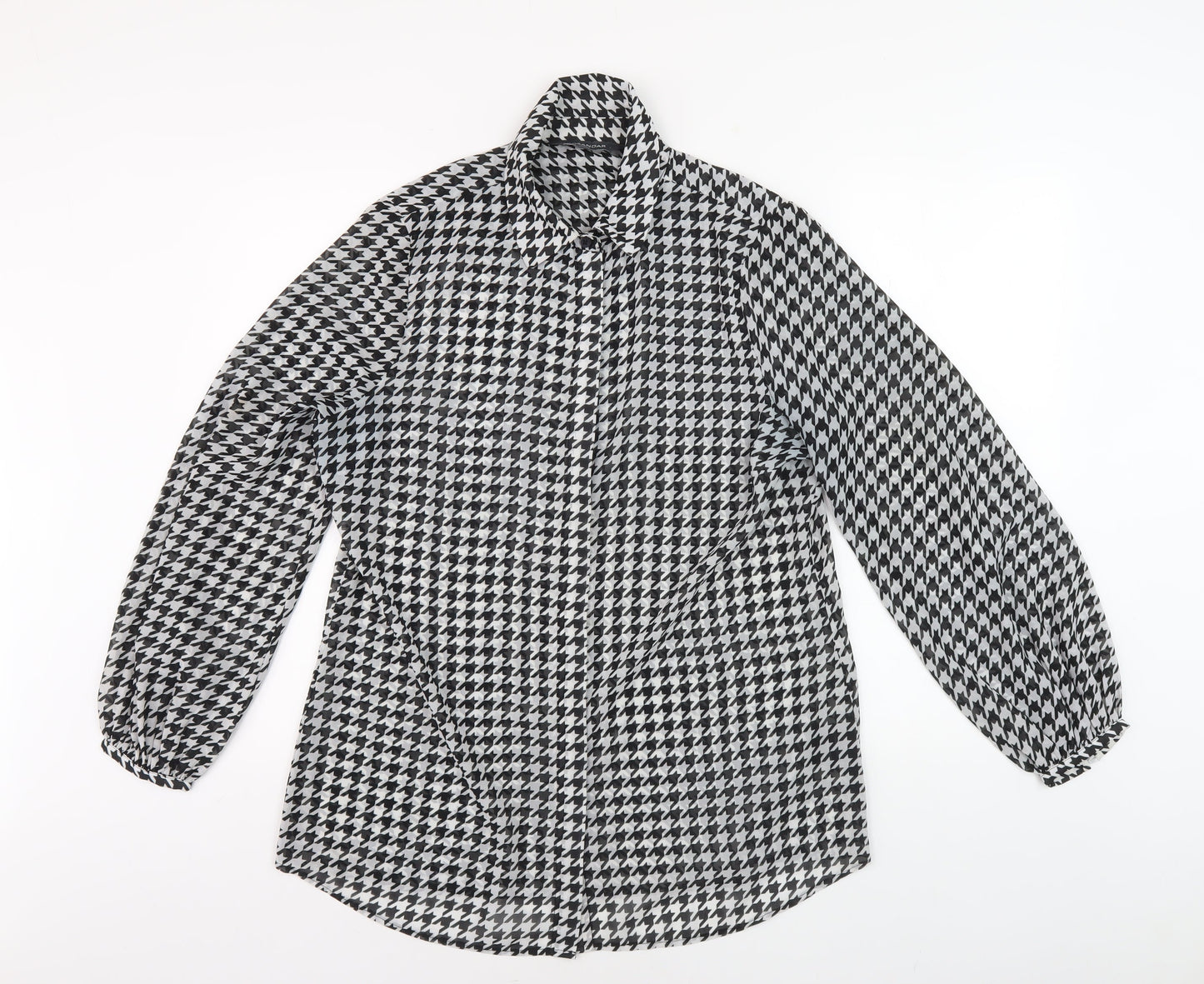 Womens UK Size 14 SOSANDAR Black Basic Button-Up