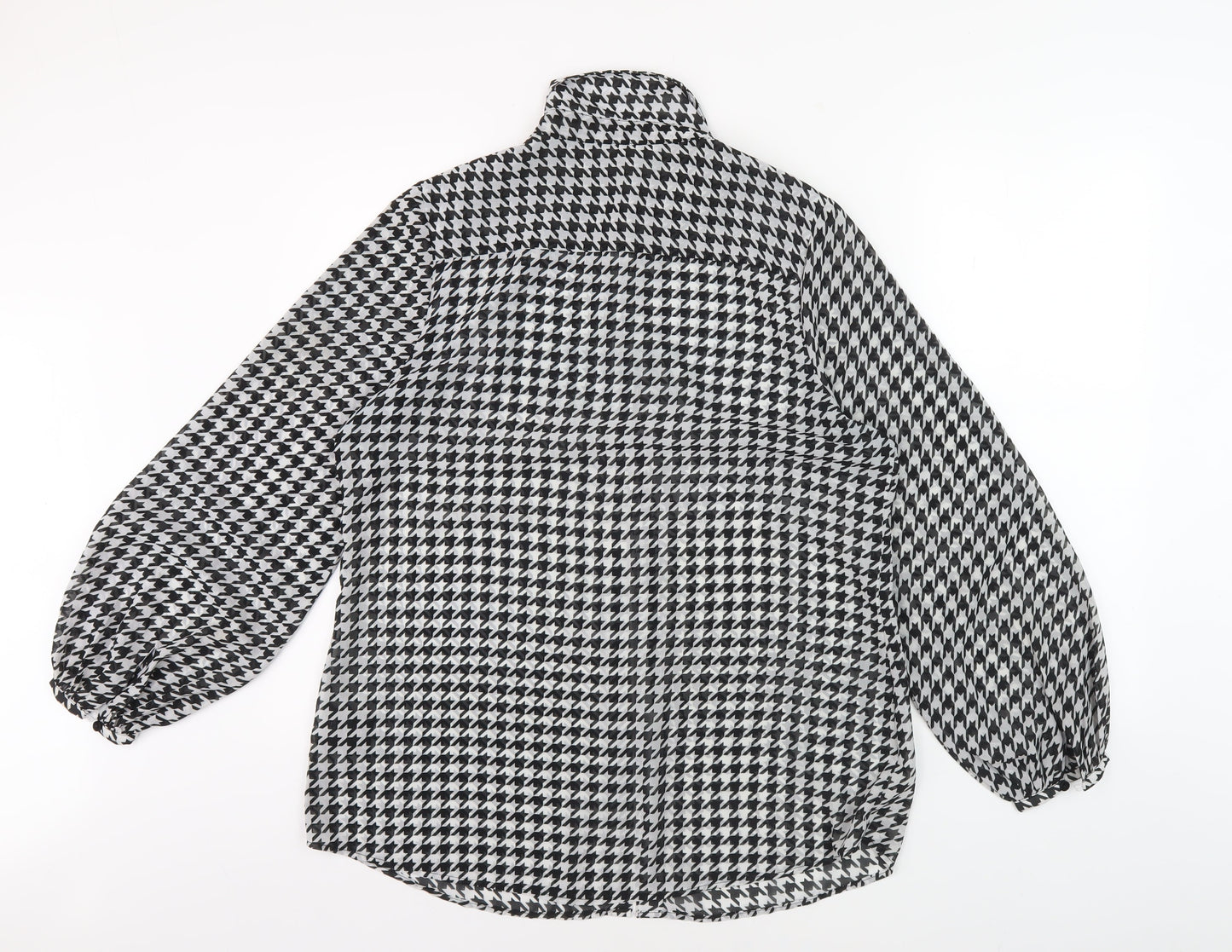 Womens UK Size 14 SOSANDAR Black Basic Button-Up