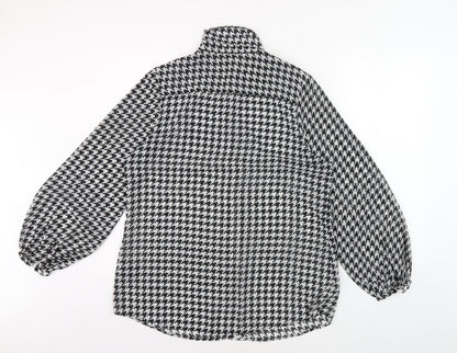 Womens UK Size 14 SOSANDAR Black Basic Button-Up