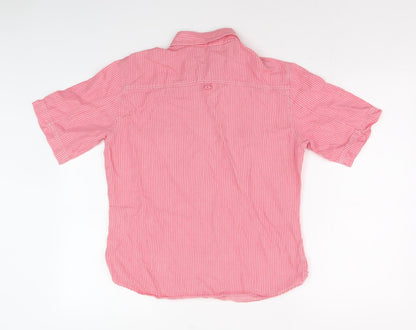Womens UK Size 12 Marks and Spencer Pink Basic Button-Up
