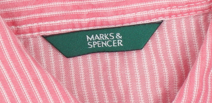 Womens UK Size 12 Marks and Spencer Pink Basic Button-Up