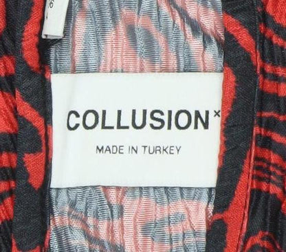 Collusion Women's Multicoloured Skirt, Size 8, Animal Print