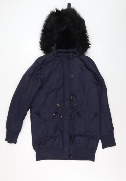 Mens UK Size S Fenchurch Blue Parka Coat