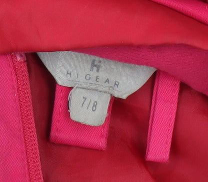 HIGEAR Girls Pink Blue Ski Jacket, Size 7-8, Waterproof
