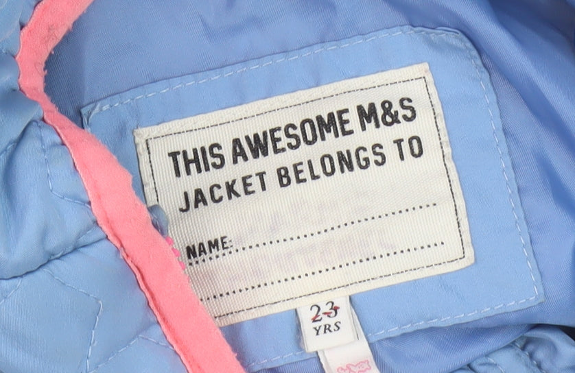 Marks and Spencer Unisex Blue Puffer Jacket 2-3 Yrs