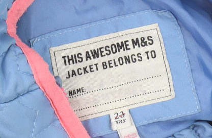 Marks and Spencer Unisex Blue Puffer Jacket 2-3 Yrs