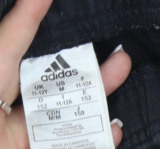 Adidas Boys Black Jogger Trousers, Size 12 Years