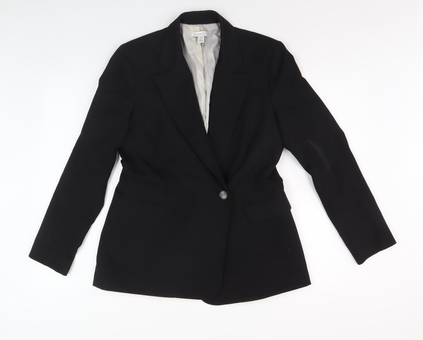 Topshop Women's Black Blazer Size 10 Regular Fit