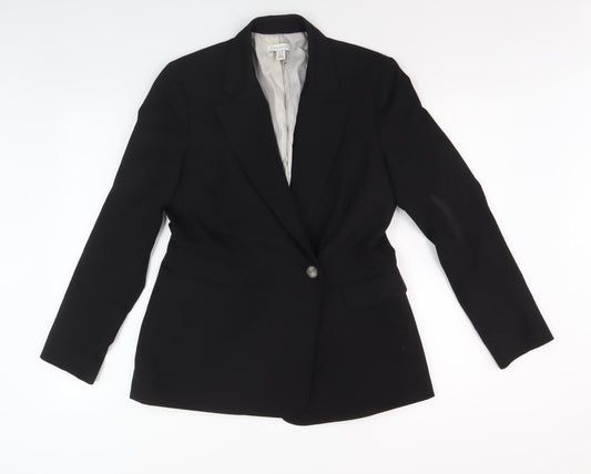 Topshop Women's Black Blazer Size 10 Regular Fit