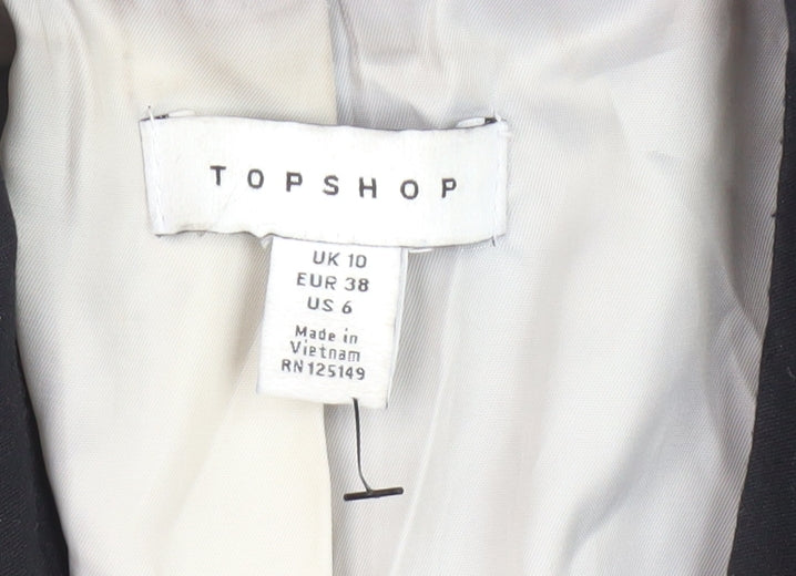 Topshop Women's Black Blazer Size 10 Regular Fit