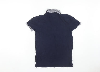 Jasper Conran Boys Blue Polo Shirt Age 11-12 Short Sleeve