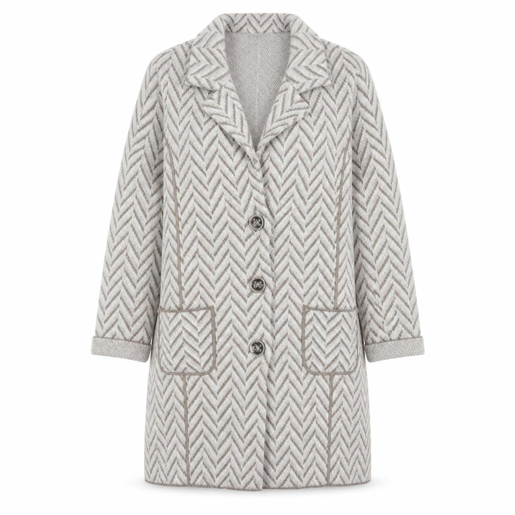 Womens UK Size 12 Faber Beige Cardigan Jumper