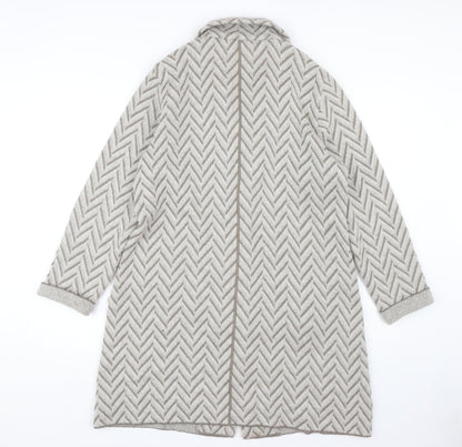 Faber Women's Beige Cardigan Herringbone Pattern