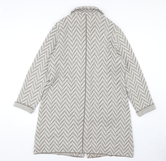 Faber Women's Beige Cardigan Herringbone Pattern