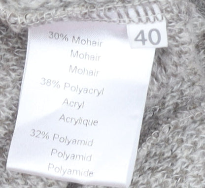 Faber Women's Beige Cardigan Herringbone Pattern