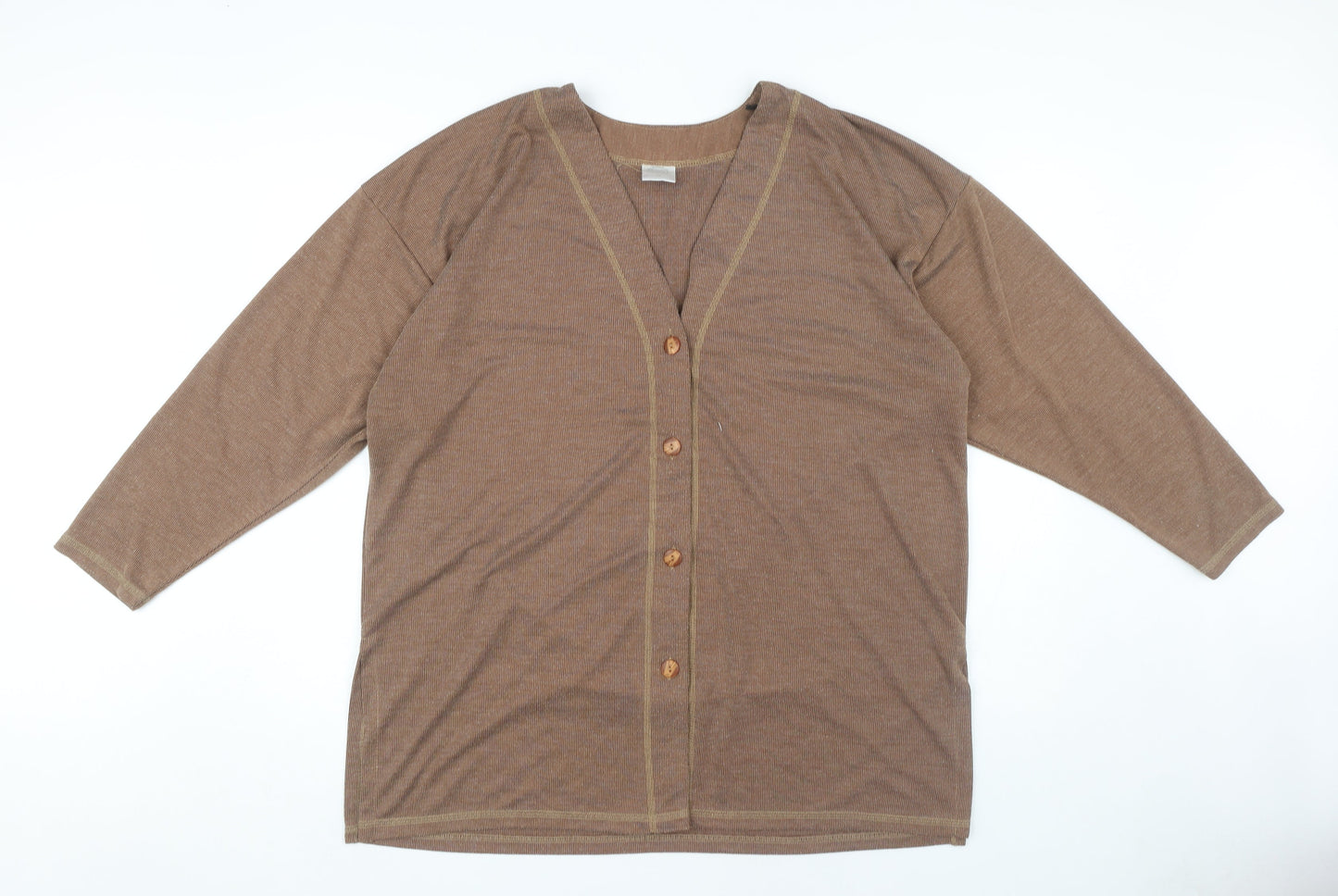 C&A Women's Brown Cardigan Size 22 V-Neck