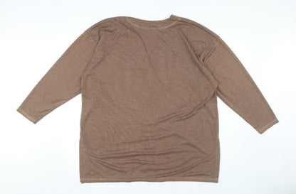 C&A Women's Brown Cardigan Size 22 V-Neck