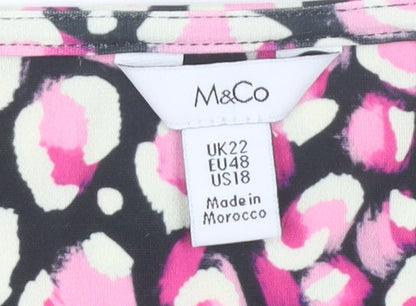 Womens UK Size 22 M&Co Pink Basic Blouse