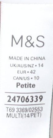 Marks and Spencer Women's Multicoloured Skirt 14 Petites