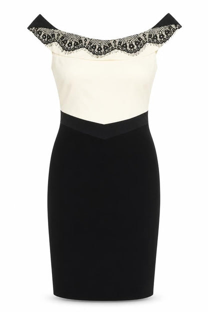 Hybrid Women's Ivory Black Pencil Dress Size 10
