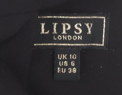 Lipsy Women's Black Bodycon Party Dress, Size 10
