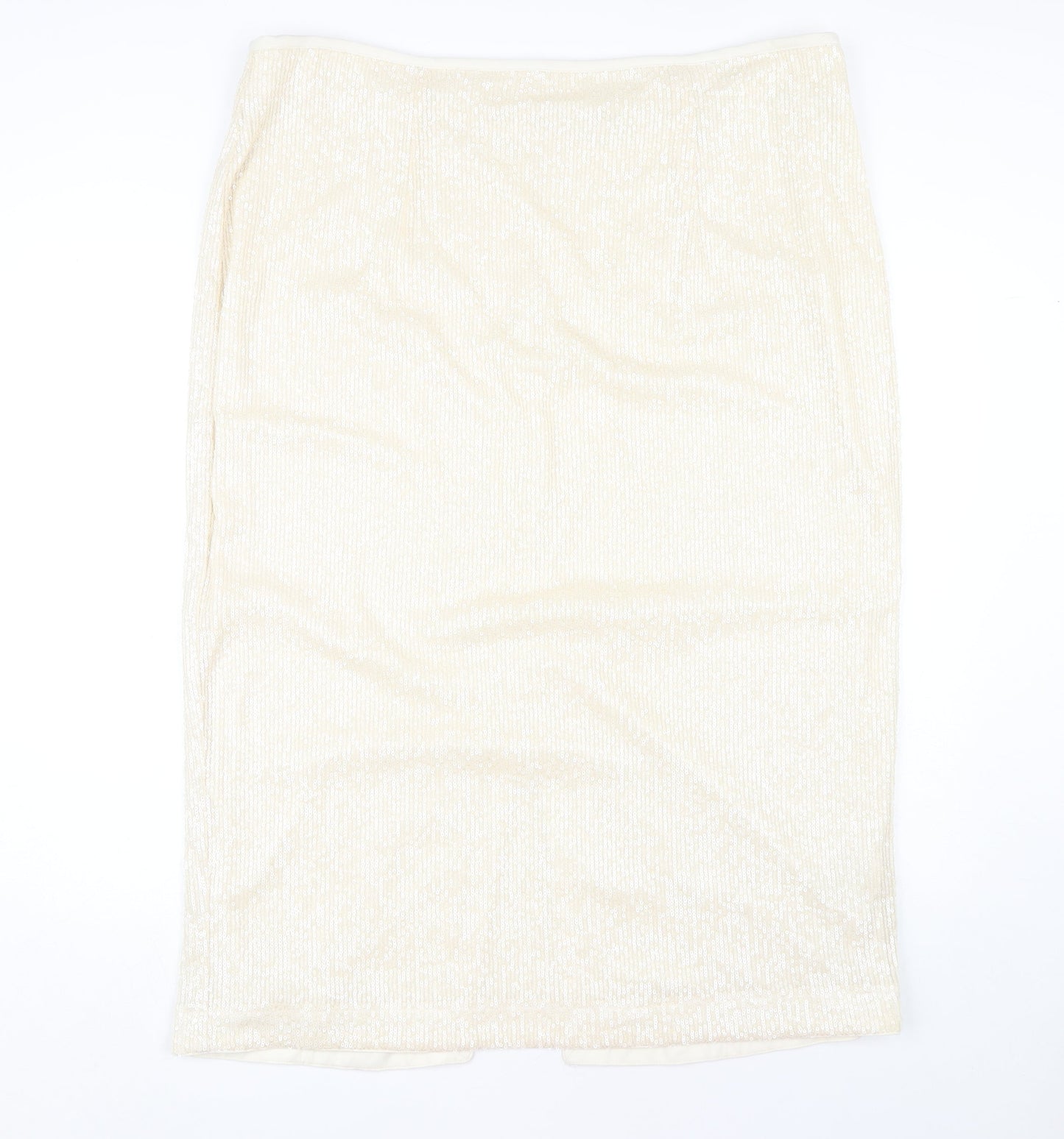 Marks and Spencer Women's Ivory Pencil Skirt - Size 22