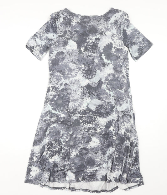 Marks and Spencer Women's Grey Floral Dress Size 12