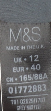 Marks and Spencer Women's Grey Floral Dress Size 12