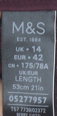 Marks and Spencer Women's Purple Knee Length Skirt Size 14