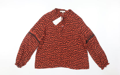Womens UK Size 14 Marks and Spencer Red Basic Blouse