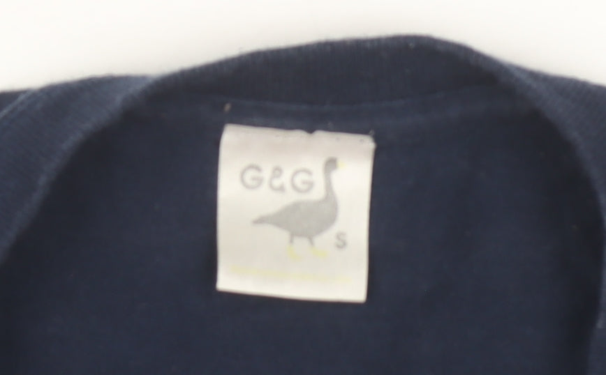 G&G Unisex Adults Blue T-Shirt, Size S, Crew Neck