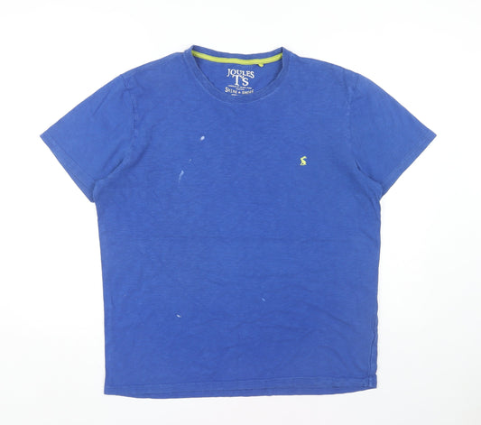 Joules Men's Blue Crew Neck T-Shirt - Size L