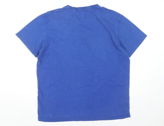 Joules Men's Blue Crew Neck T-Shirt - Size L