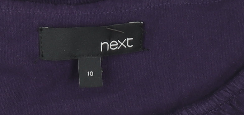 Next Women's Purple Dress Size 10 with Flower Accents