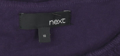 Next Women's Purple Dress Size 10 with Flower Accents