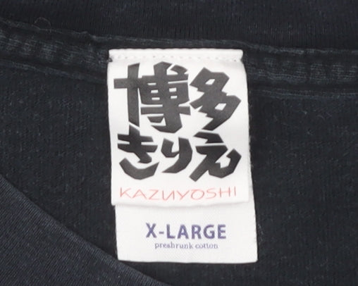 Kazuyoshi Men’s Black XL Graphic Print T-Shirt